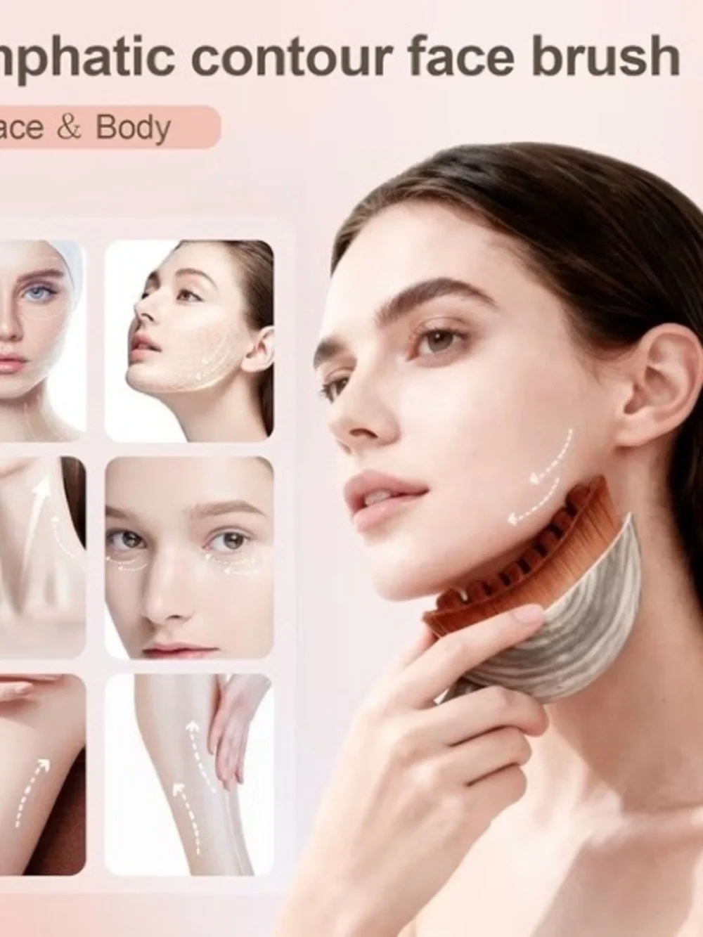 Lymphatic Contour Face Brush, Manual Lymphatic Drainage Massager, (2 pieces) new - Picture 6 of 6